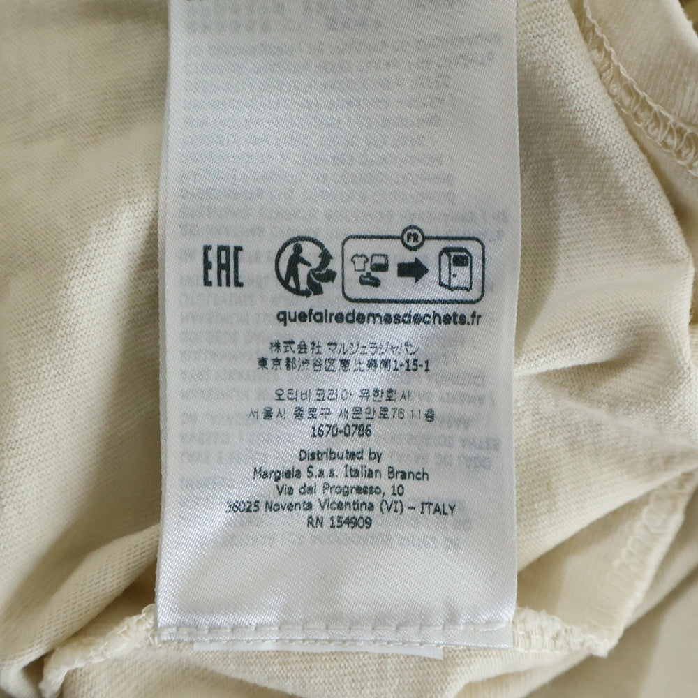Maison Martin Margiela(メゾンマルタンマルジェラ) ヴィンテージ加工ラウンドネック ロングスリーブ長袖Tシャツカットソーアイボリー S50GC0696 S24567
