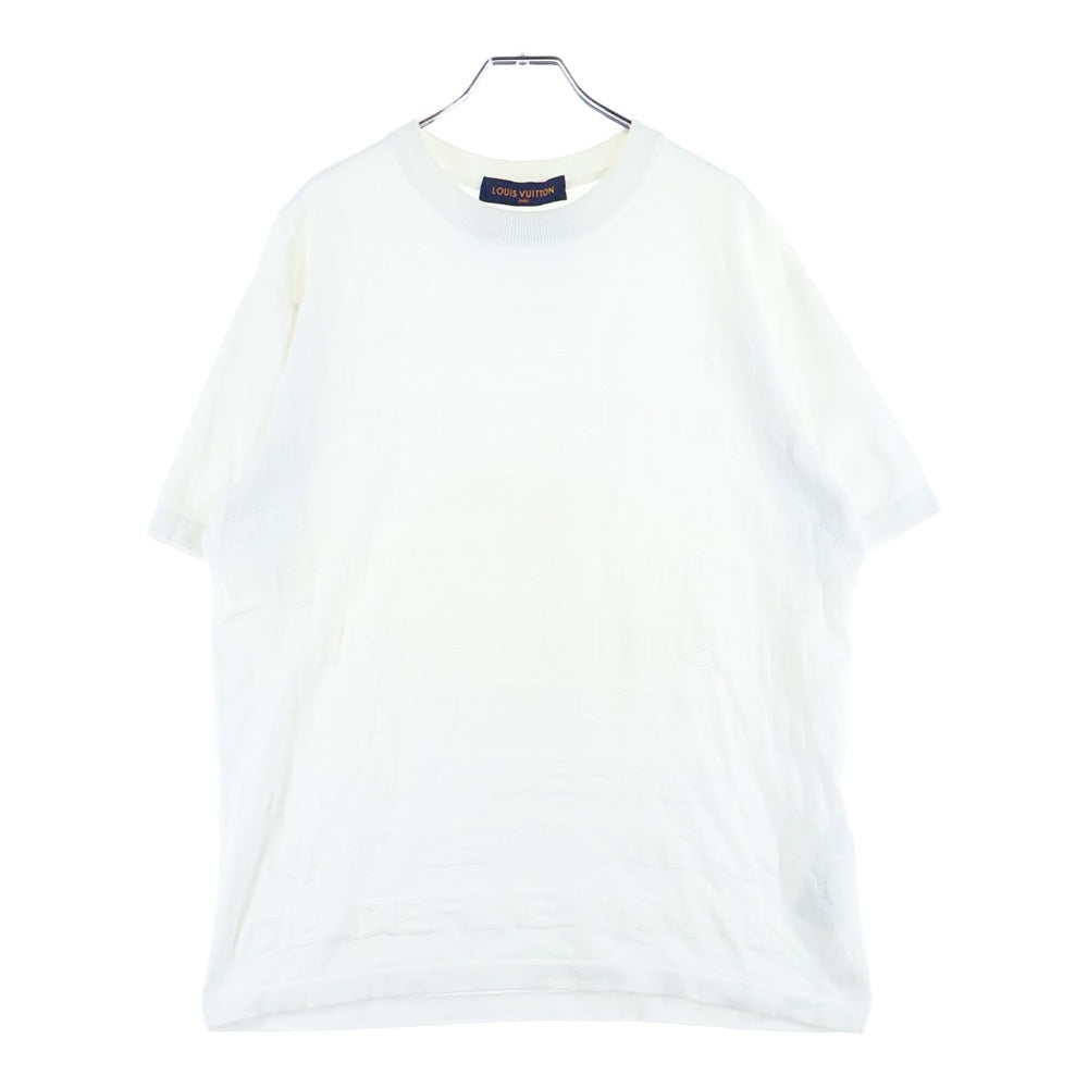 LOUIS VUITTON(ルイヴィトン) 21AW ロゴレターニットクルーネック半袖Tシャツ ホワイト RM212M ET8 HLN09W