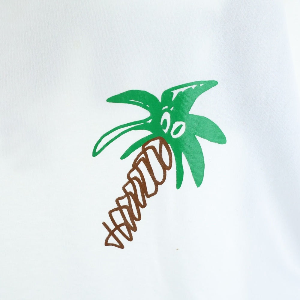 Palm Angels(パームエンジェルス) SKETCHY OVER T-SHIRT スケッチー ロゴプリント クルーネック半袖Tシャツ カットソー ホワイト PMAA002E23JER001