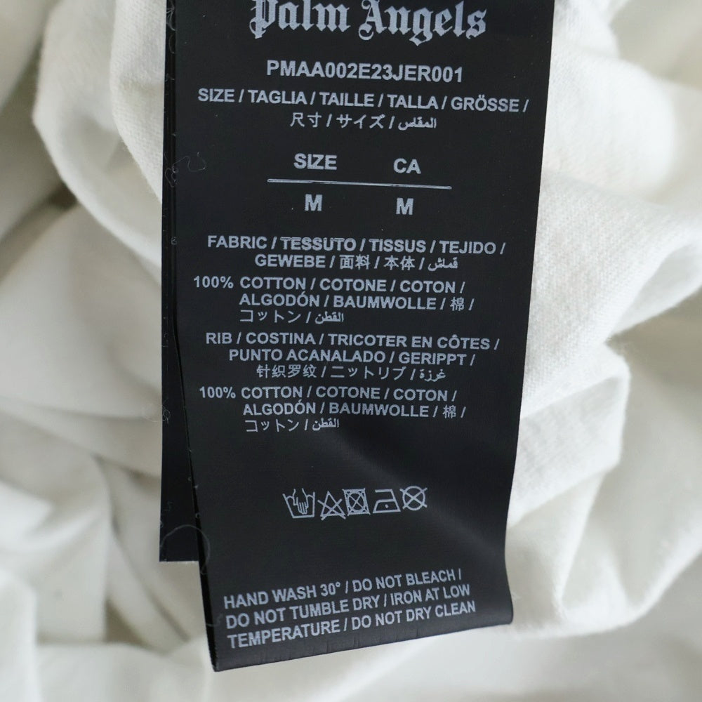 Palm Angels(パームエンジェルス) SKETCHY OVER T-SHIRT スケッチー ロゴプリント クルーネック半袖Tシャツ カットソー ホワイト PMAA002E23JER001