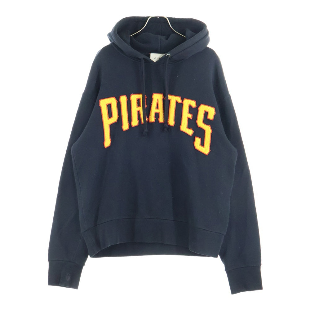 GUCCI(グッチ) 18AW ×MLB PIRTES HOODIE パイレーツパッチ プルオーバーパーカー スウェットフーディ ブラック 475374-X9Y97