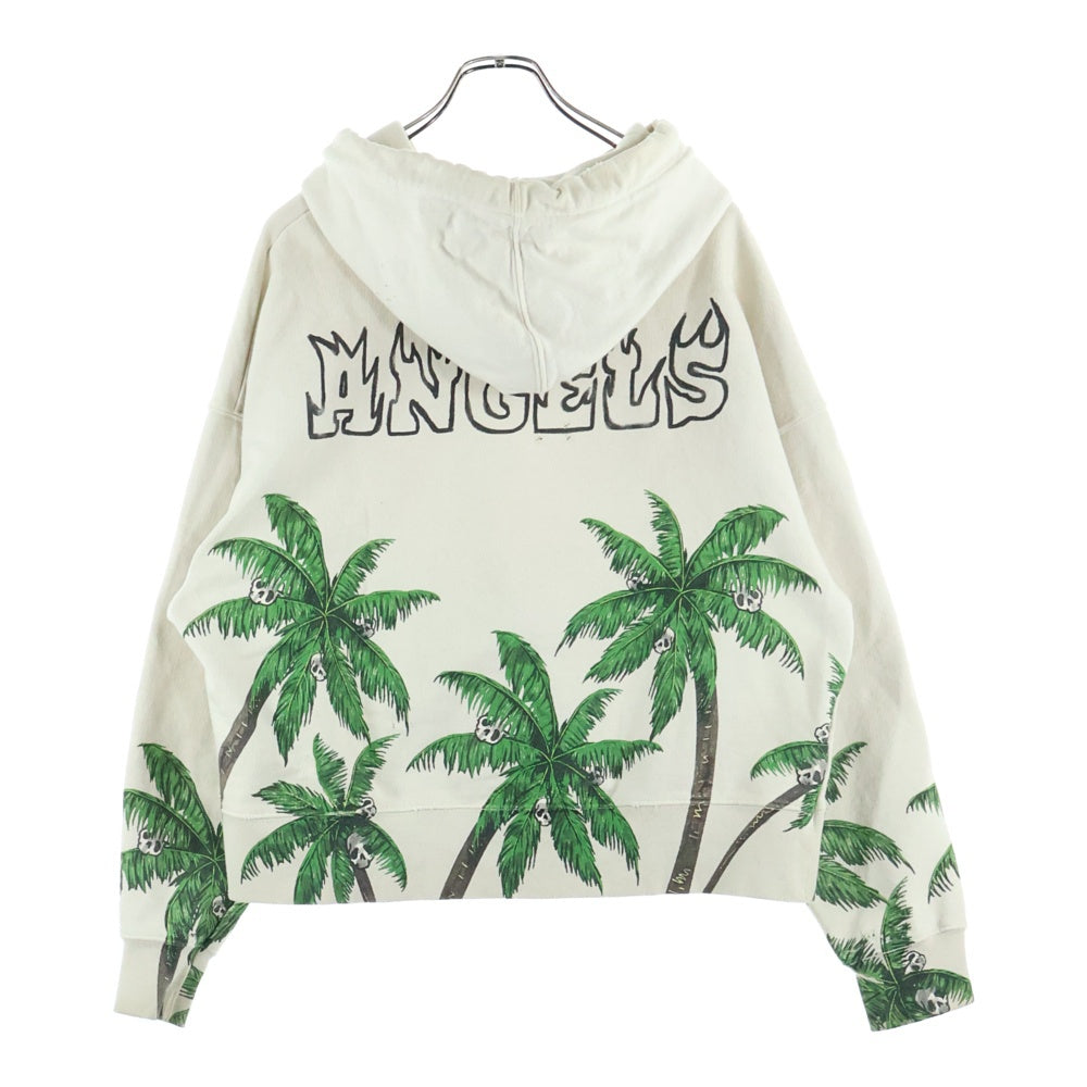 Palm Angels(パームエンジェルス) ヤシスカル総柄 プルオーバーパーカー スウェットフーディ アイボリー PMBB117S23FLE007