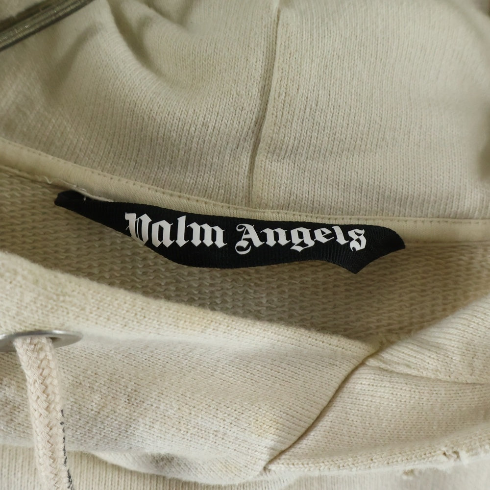 Palm Angels(パームエンジェルス) ヤシスカル総柄 プルオーバーパーカー スウェットフーディ アイボリー PMBB117S23FLE007