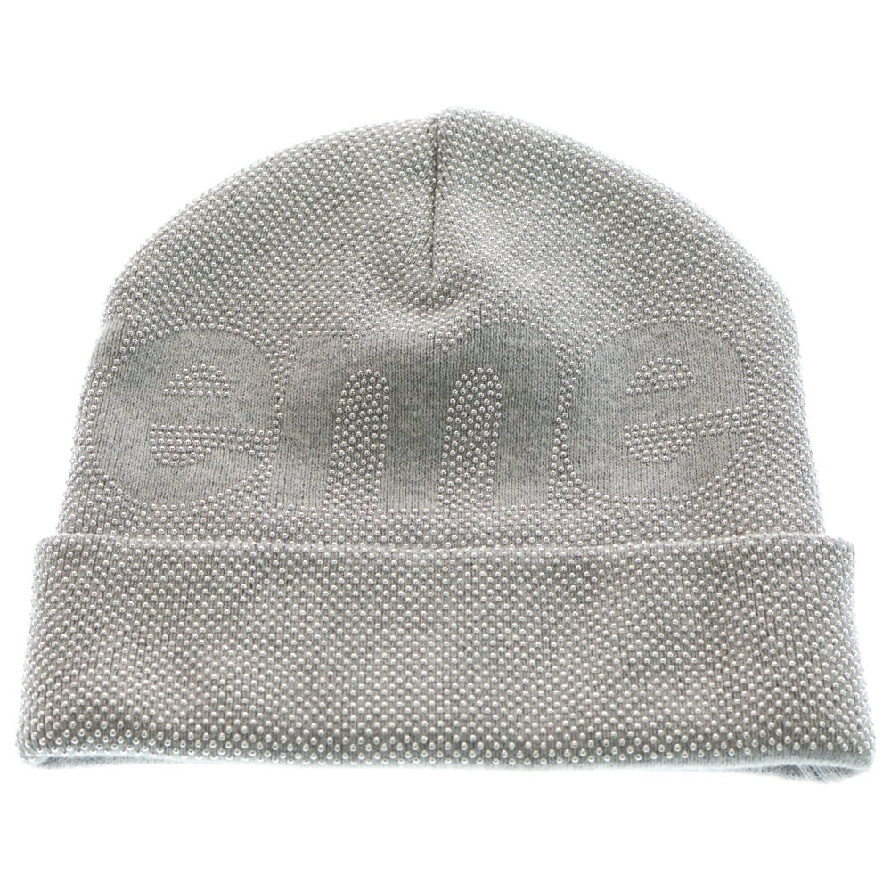 SUPREME(シュプリーム) 25AW Studded Knockout Big Logo Beanie スタッズ ノックアウト ビッグロゴ ビーニー ニット帽 帽子 グレー