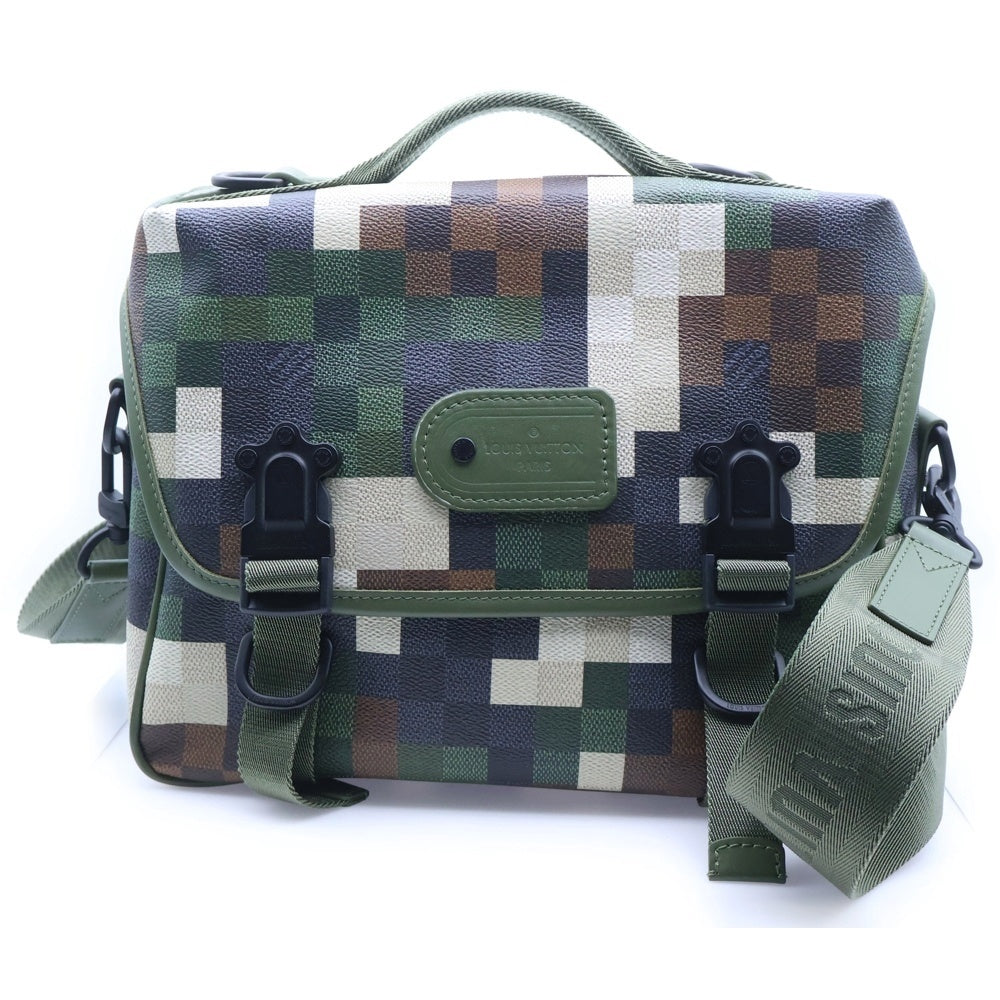 LOUIS VUITTON(ルイヴィトン) トレイル ダモフラージュ PVCコーティングキャンバス レザー 2WAY ハンドバッグ メッセンジャーバッグ ショルダーバッグ カーキ RFID M24449