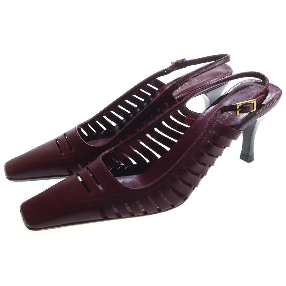 GUCCI(グッチ) スクエアトゥ ストラップ ヒール パンプス レディース