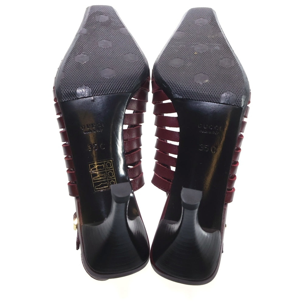 GUCCI(グッチ) スクエアトゥ ストラップ ヒール パンプス レディース