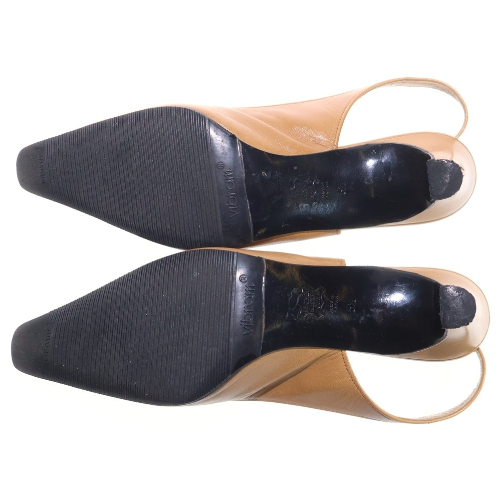 CHARLES JOURDAN(シャルルジョルダン) スクエアトゥ バックストラップ ヒールパンプス レディース ベージュ