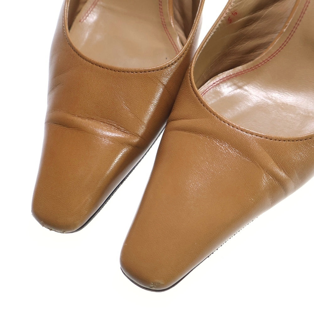 CHARLES JOURDAN(シャルルジョルダン) スクエアトゥ バックストラップ ヒールパンプス レディース ベージュ