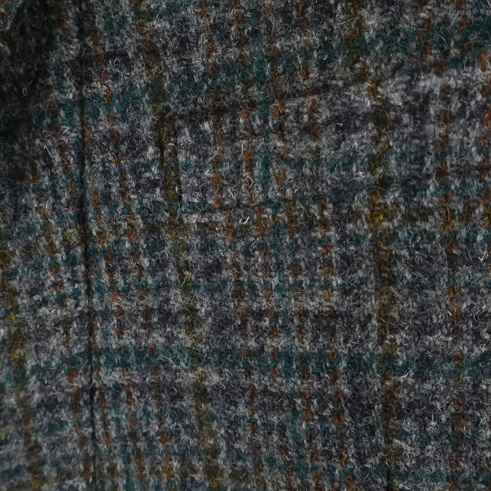 Rebuild by needles(リビルドバイニードルス) ×HARRIS TWEED ハリスツイード ウールナイロン切替 3B ロングチェスターコート ブラウン/ブラック NS296
