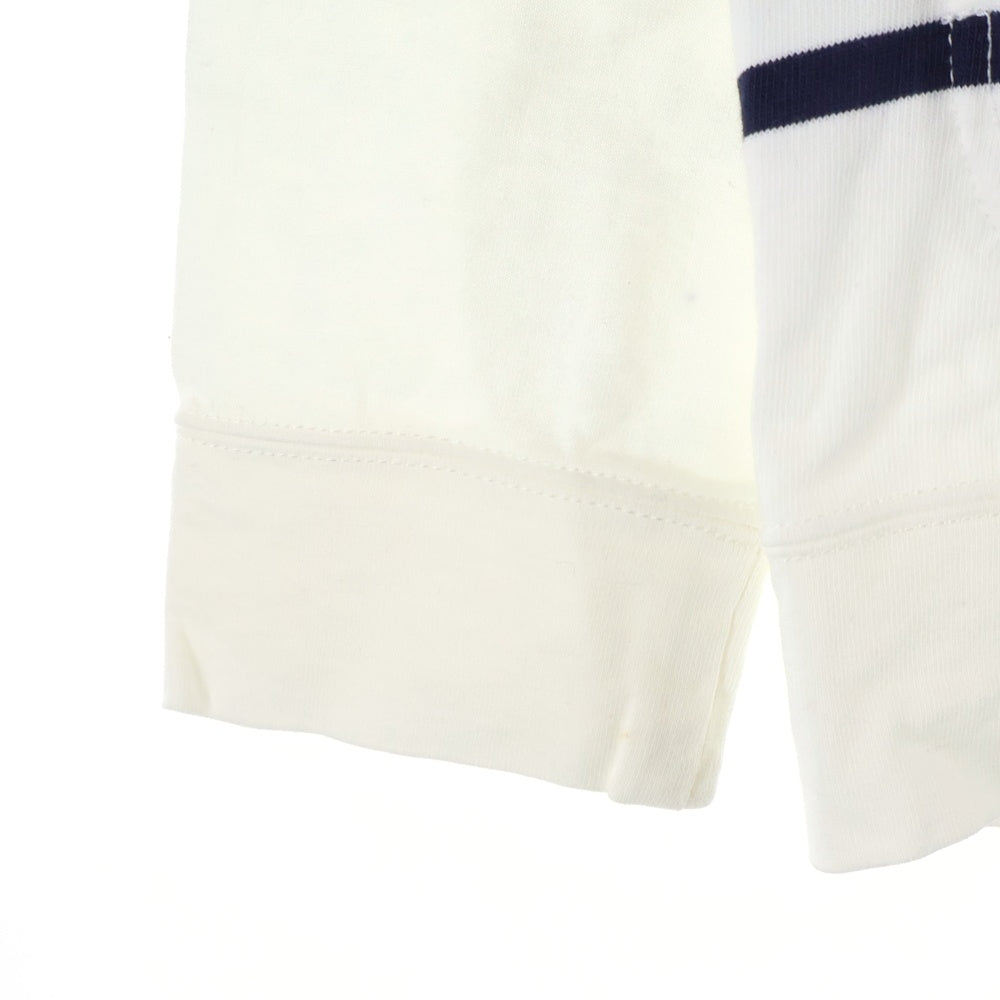 eYe COMME des GARCONS JUNYA WATANABE MAN(アイ コム デ ギャルソン ジュンヤ ワタナベ マン) 20SS ×SAINT JAMES セントジェームス 綿天竺 ボーダー Vネックカーディガン ホワイト WE-T901 AD2019