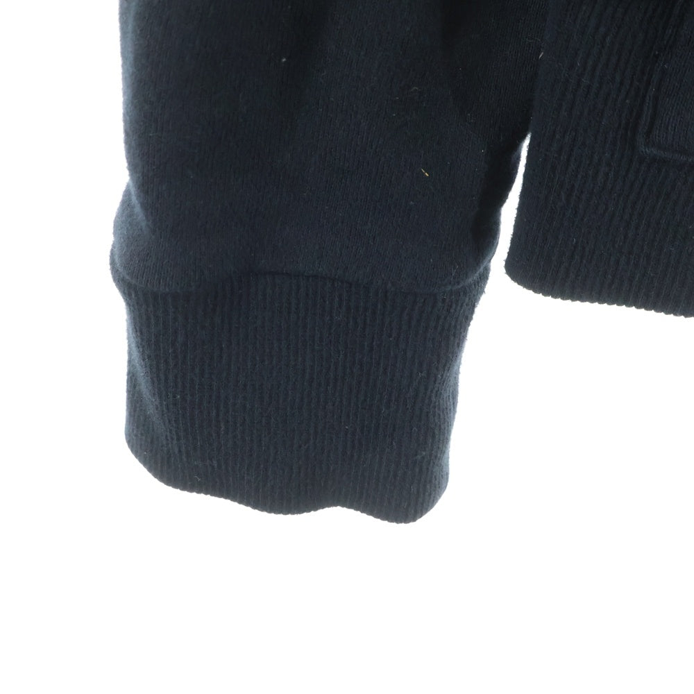 Roen(ロエン) スカル ハート レザーパッチ ジップアップ スウェットパーカー ブラック 71147086