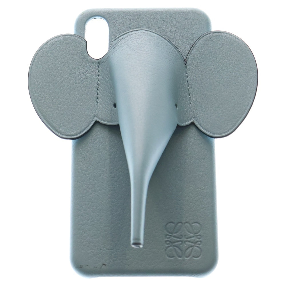 LOEWE(ロエベ) ELEPHANT IPHONE COVER XS MAX 象 レザー アイフォン カバーケース ショルダー スマートフォンケース ブルー 103.15AB07