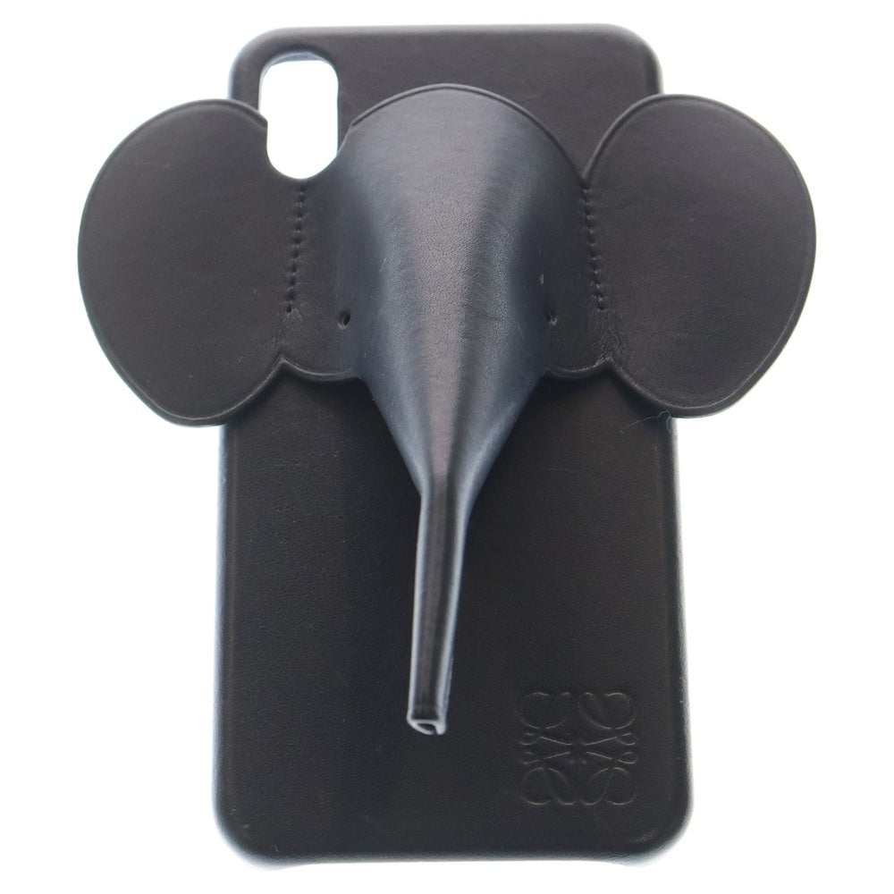 LOEWE(ロエベ) ELEPHANT IPHONE COVER XS MAX 象 レザー アイフォン カバーケース ショルダー スマートフォンケース ブラック 103.30AB06