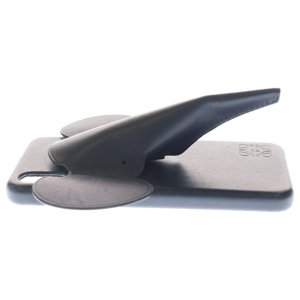 LOEWE(ロエベ) ELEPHANT IPHONE COVER XS MAX 象 レザー アイフォン カバーケース ショルダー スマートフォンケース ブラック 103.30AB06