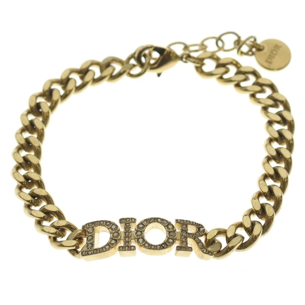 Christian Dior(クリスチャンディオール) DIO(R)EVOLUTION ディオレボリューション ロゴ ラインストーン ブレスレット ゴールド B1506DVOCY-D301