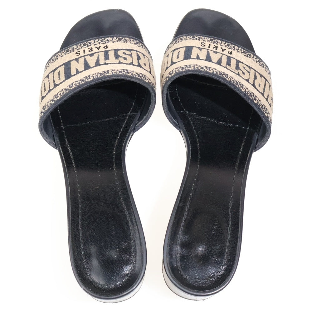 Christian Dior(クリスチャンディオール) Dway ヒールスライド レザーサンダル ブラック レディース