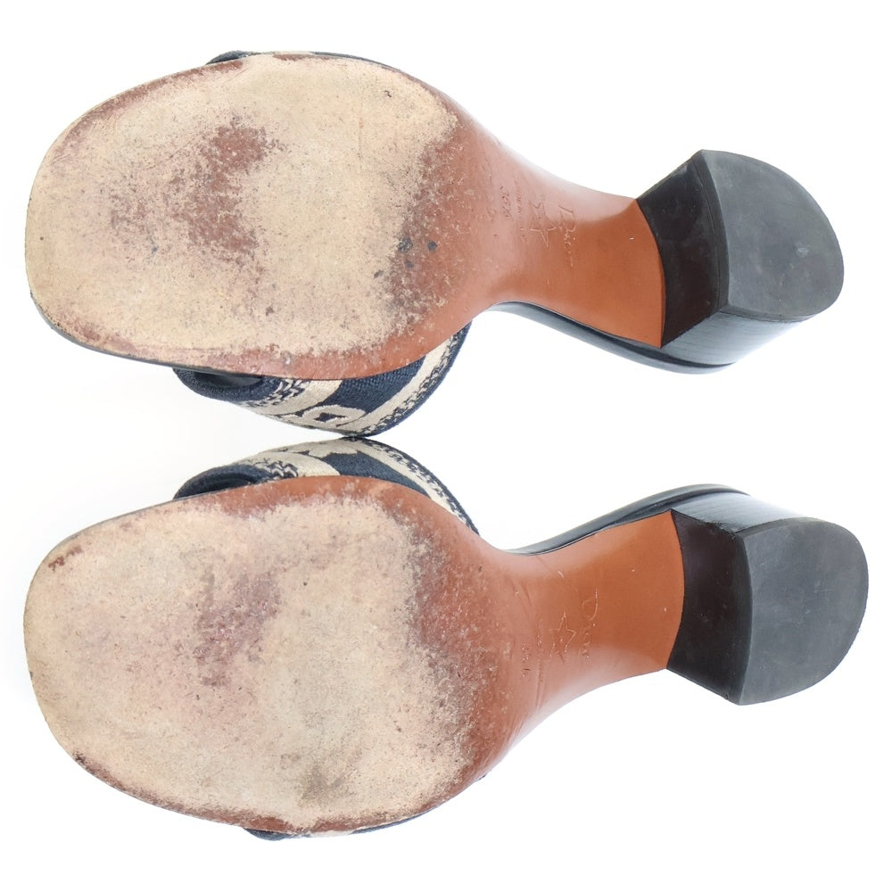 Christian Dior(クリスチャンディオール) Dway ヒールスライド レザーサンダル ブラック レディース