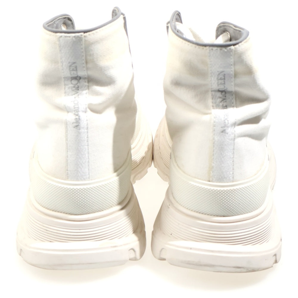 Alexander McQueen(アレキサンダーマックイーン) レースアップ キャンバス ハイカットスニーカー ホワイト 705663