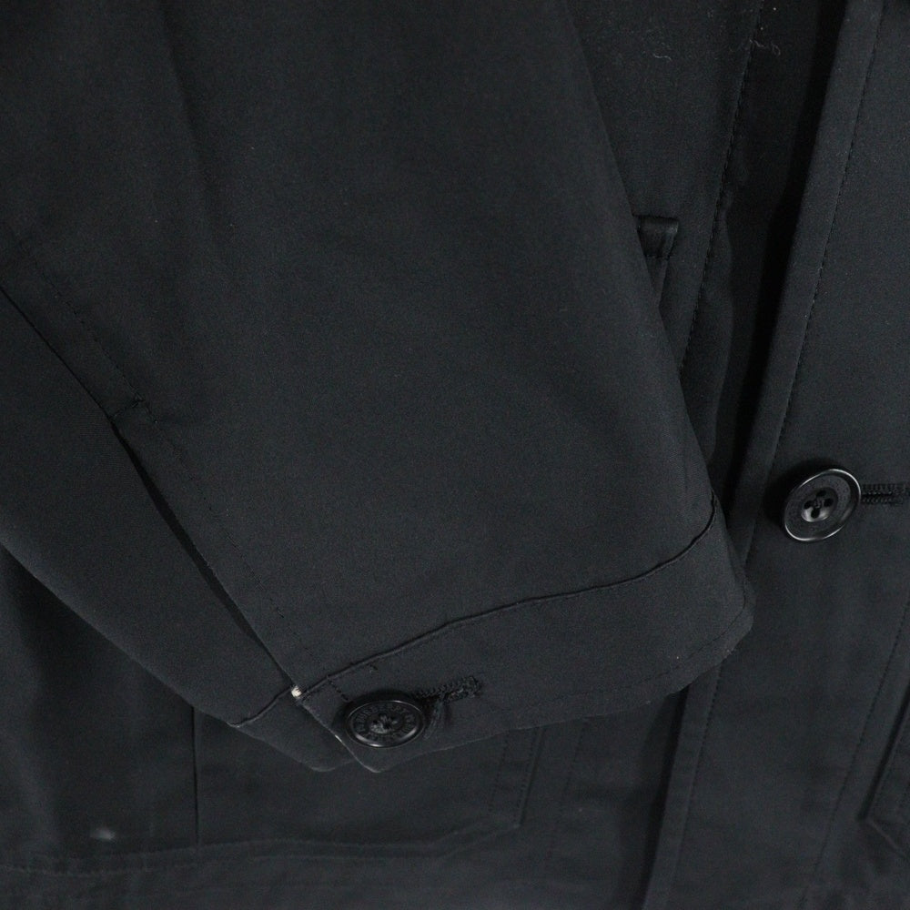 BURBERRY BLACK LABEL(バーバリー ブラックレーベル) 裏地チェック 4ポケット ポリエステル ジャケット ブラック BMP68-207-09