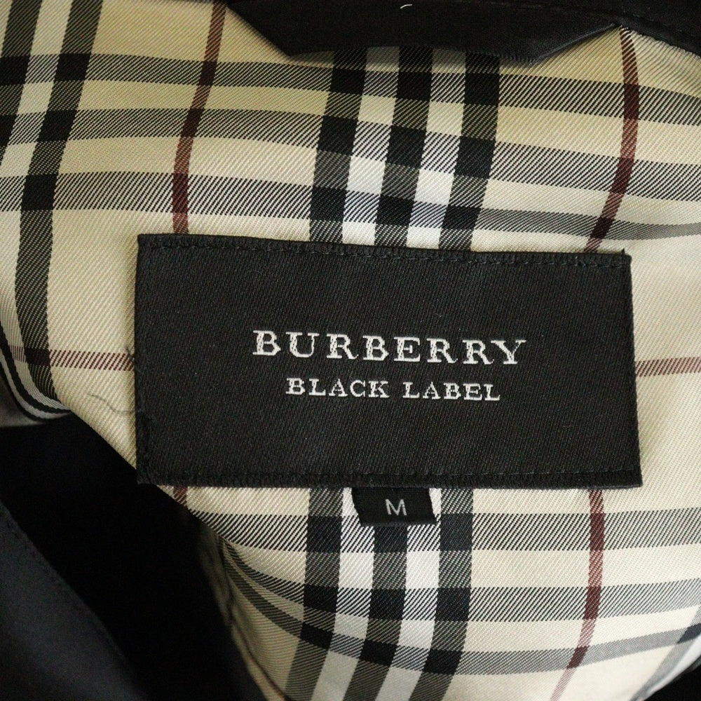 BURBERRY BLACK LABEL(バーバリー ブラックレーベル) 裏地チェック 4ポケット ポリエステル ジャケット ブラック BMP68-207-09