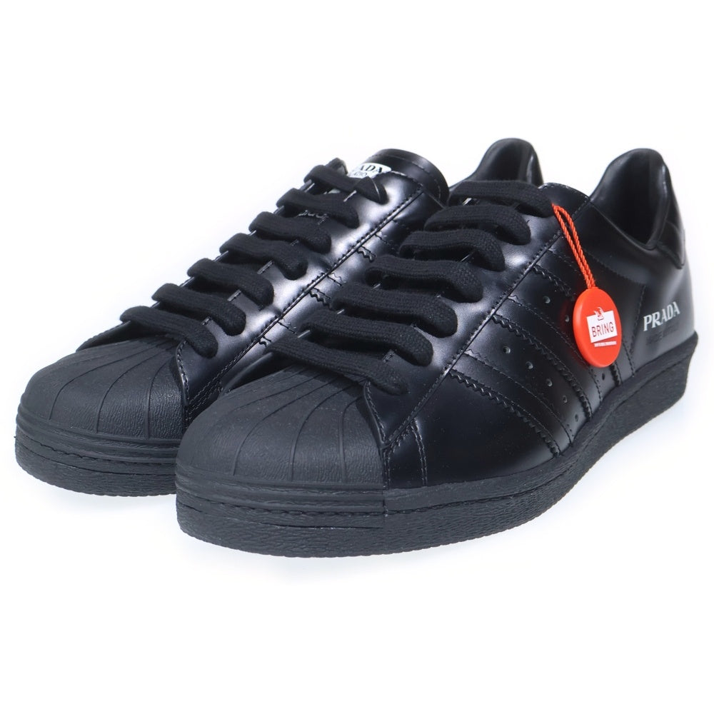 adidas(アディダス) ×PRADA SUPERSTAR プラダ スーパースター レザー ローカットスニーカー ブラック US9/27cm FW6679