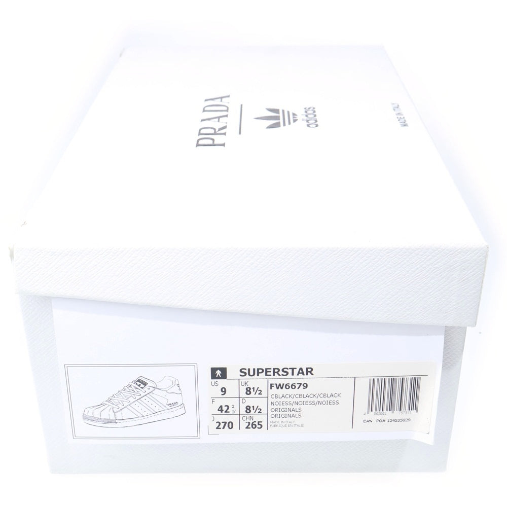 adidas(アディダス) ×PRADA SUPERSTAR プラダ スーパースター レザー ローカットスニーカー ブラック US9/27cm FW6679