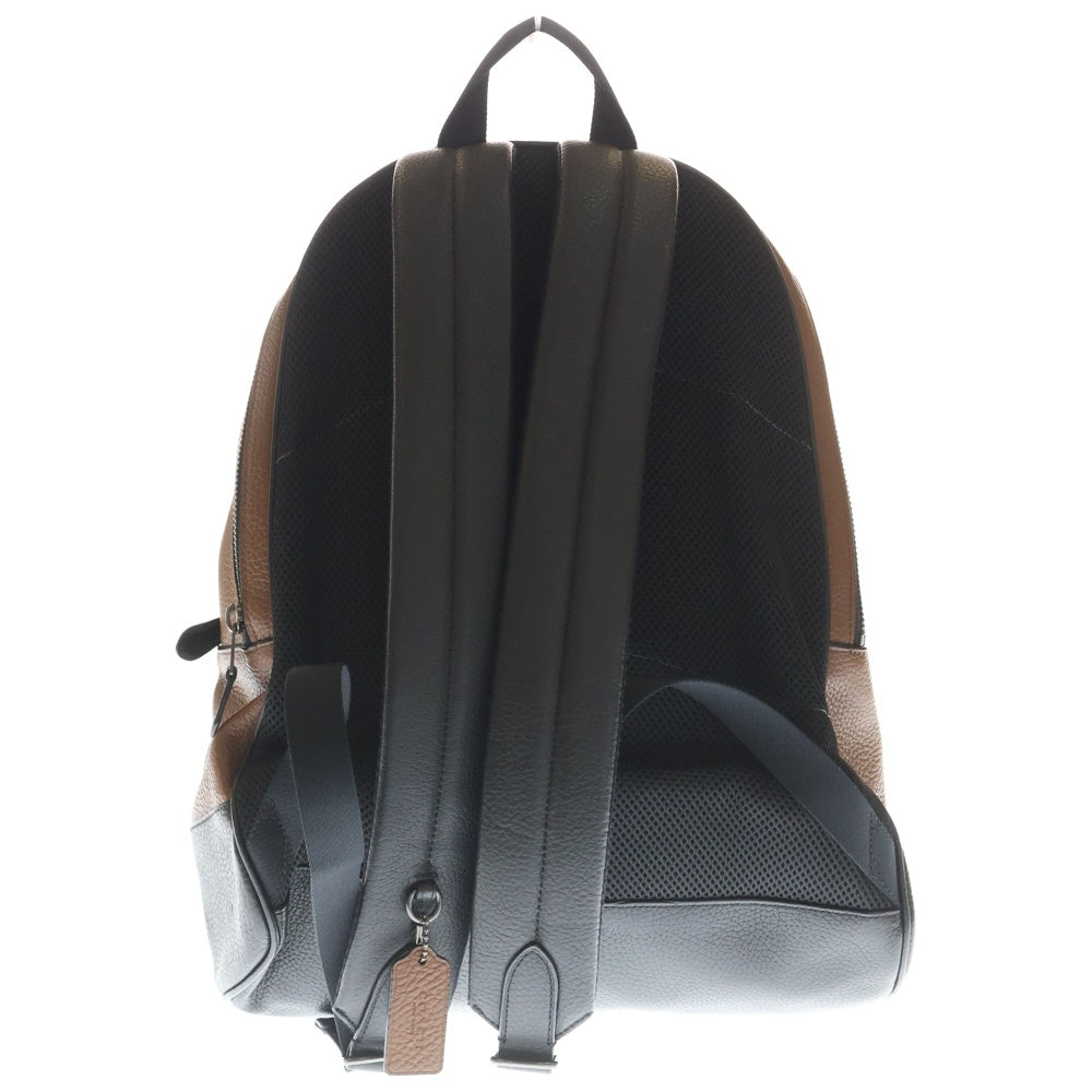 COACH ダークブラウン ロゴリュック COACH(コーチ) ロゴ レザー バックパック リュックサック デイパック