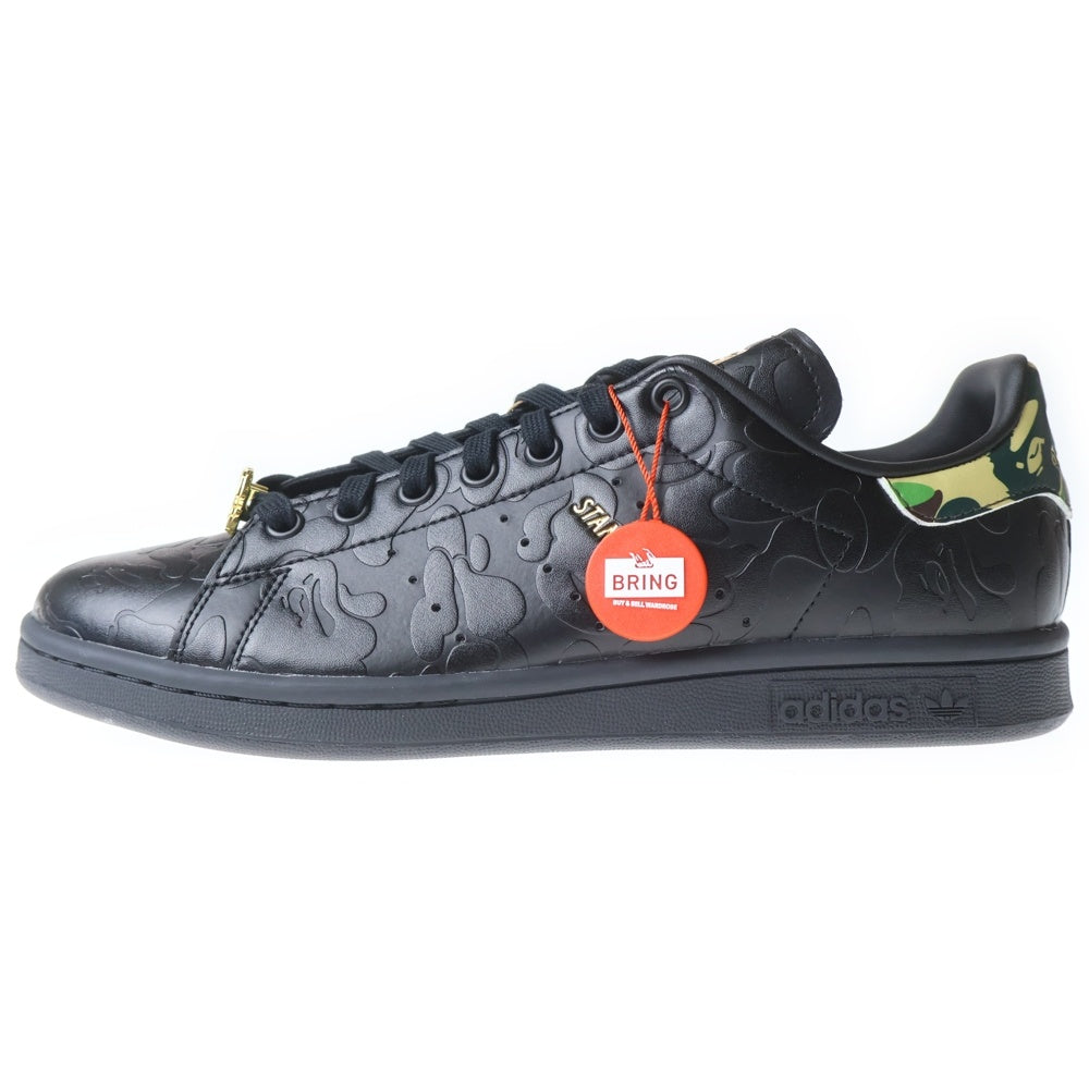 adidas(アディダス) ×A BATHING APE STAN SMITH 30TH ANNIVERSARY WHITE アベイシングエイプ 30周年 スタンスミス ローカットスニーカー ブラック US9/27cm IG1116