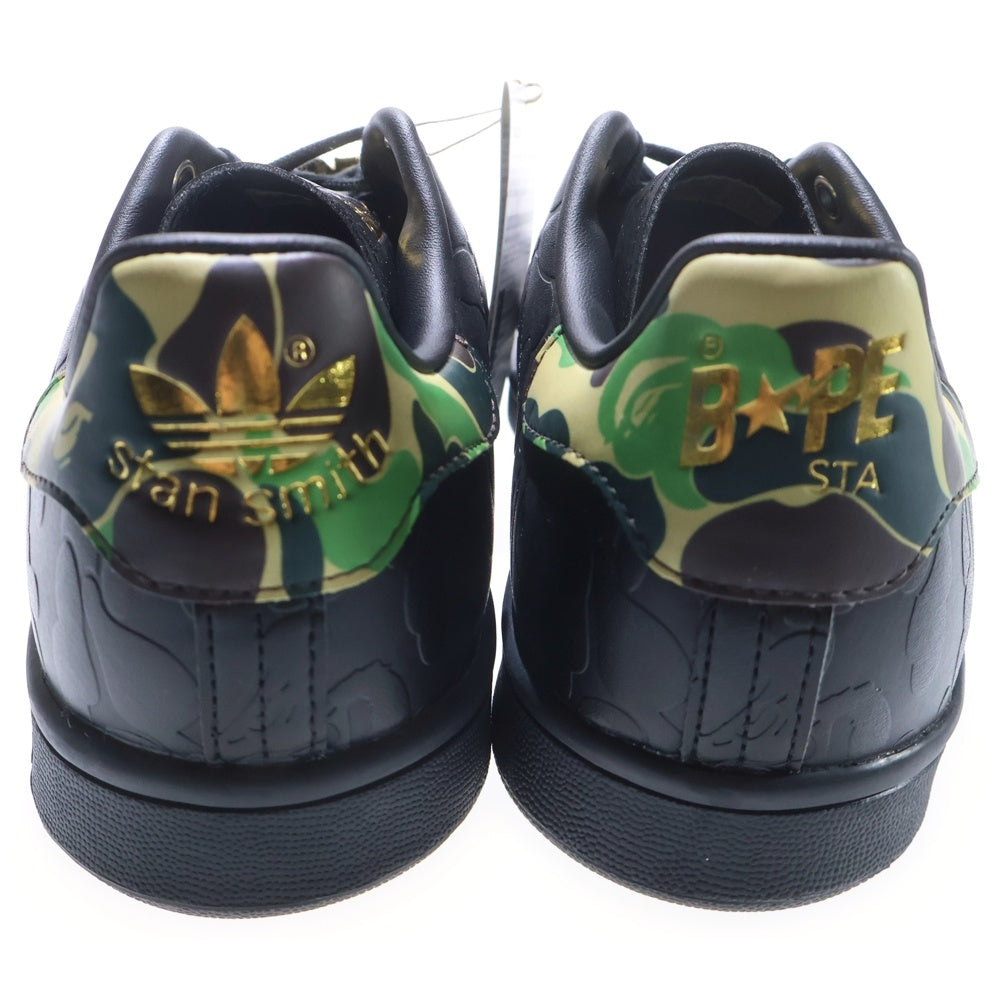adidas(アディダス) ×A BATHING APE STAN SMITH 30TH ANNIVERSARY WHITE アベイシングエイプ 30周年 スタンスミス ローカットスニーカー ブラック US9/27cm IG1116