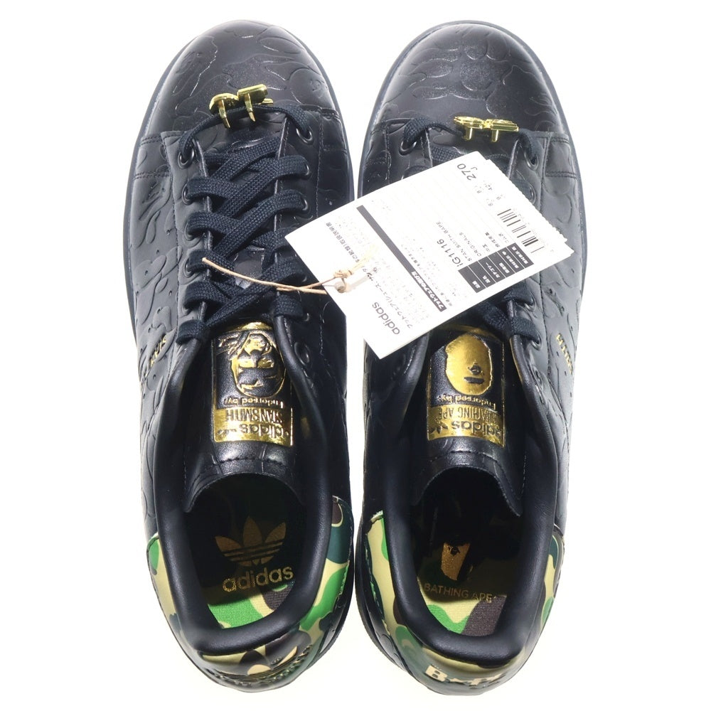 adidas(アディダス) ×A BATHING APE STAN SMITH 30TH ANNIVERSARY WHITE アベイシングエイプ 30周年 スタンスミス ローカットスニーカー ブラック US9/27cm IG1116