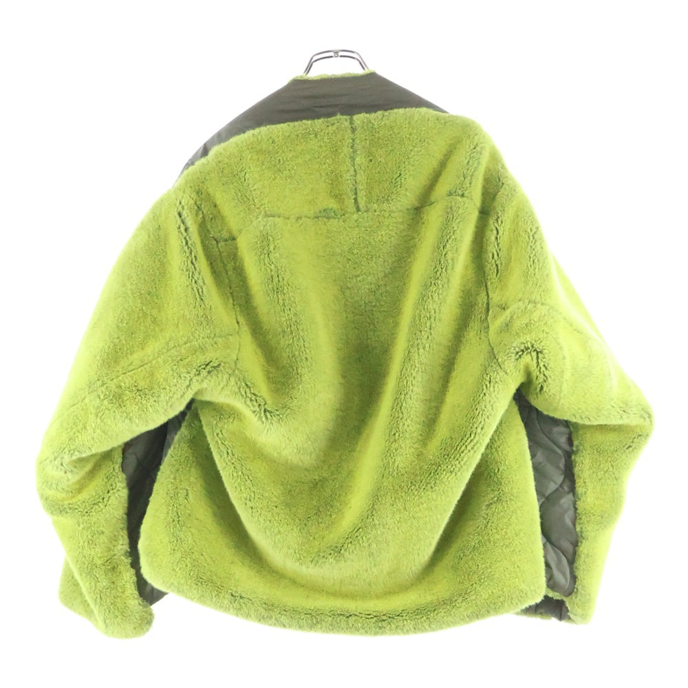 MAISON MIHARAYASUHIRO(メゾンミハラヤスヒロ) 20AW Contrast Texture Reversible Faux Fur Jacket ファー リバーシブル キルティング 中綿 ジャケット カーキ/グリーン レディース B05BL401
