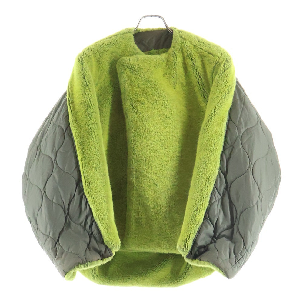 MAISON MIHARAYASUHIRO(メゾンミハラヤスヒロ) 20AW Contrast Texture Reversible Faux Fur Jacket ファー リバーシブル キルティング 中綿 ジャケット カーキ/グリーン レディース B05BL401