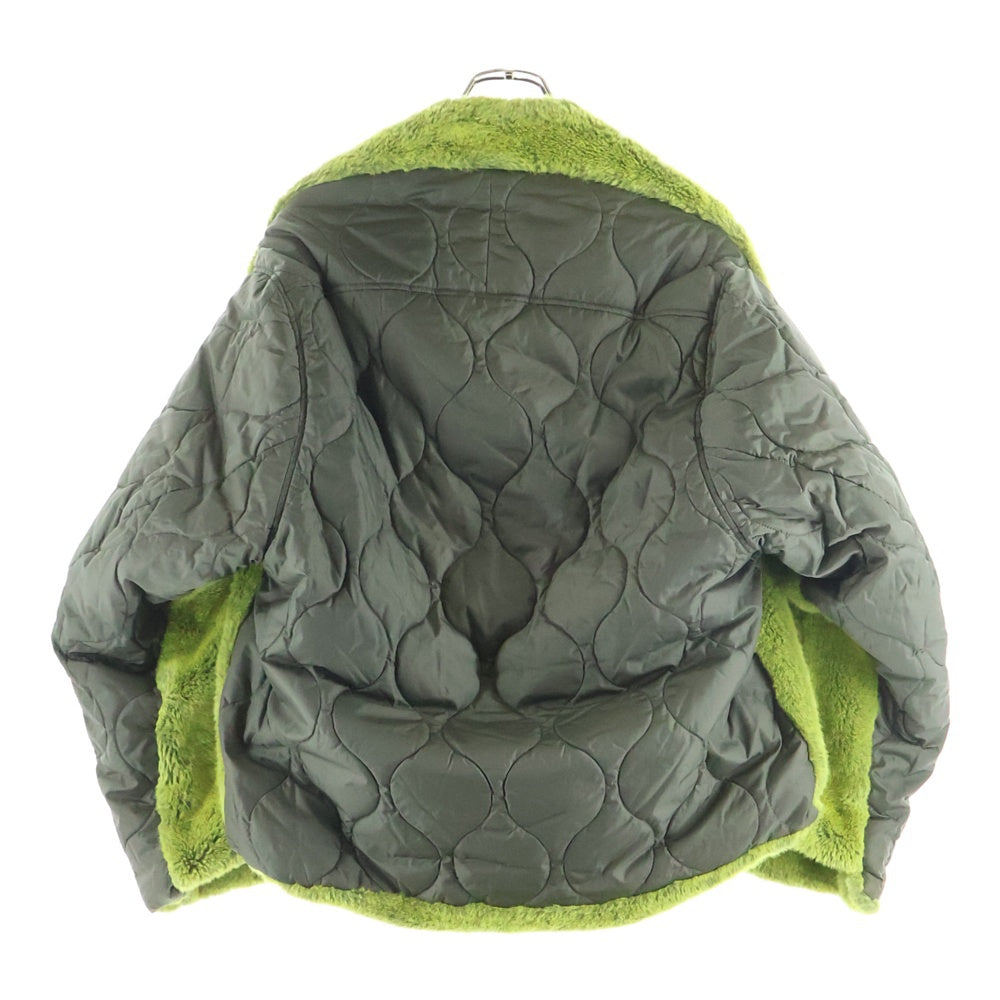 MAISON MIHARAYASUHIRO(メゾンミハラヤスヒロ) 20AW Contrast Texture Reversible Faux Fur Jacket ファー リバーシブル キルティング 中綿 ジャケット カーキ/グリーン レディース B05BL401