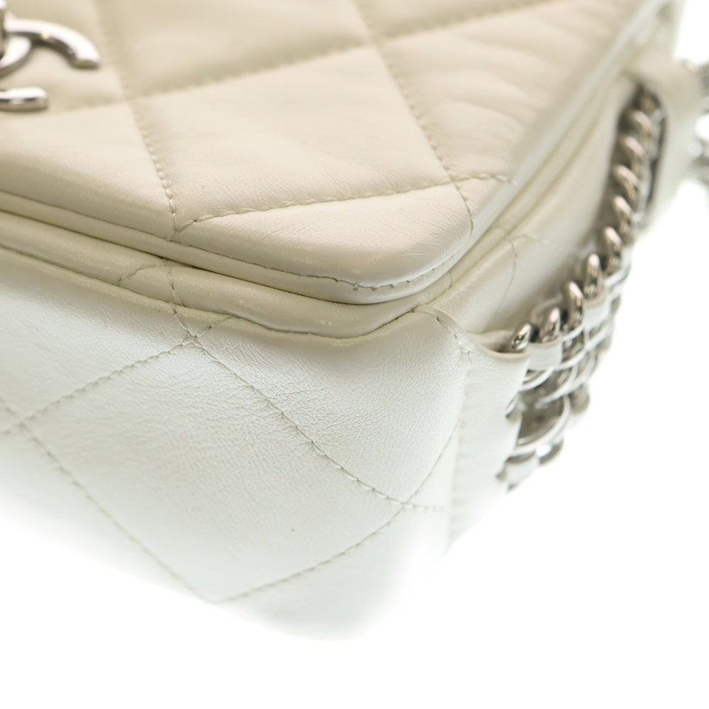 CHANEL(シャネル) ラムスキン ココマーク ミニマトラッセ チェーン ショルダーバッグ ホワイト ランダムシリアル レディース