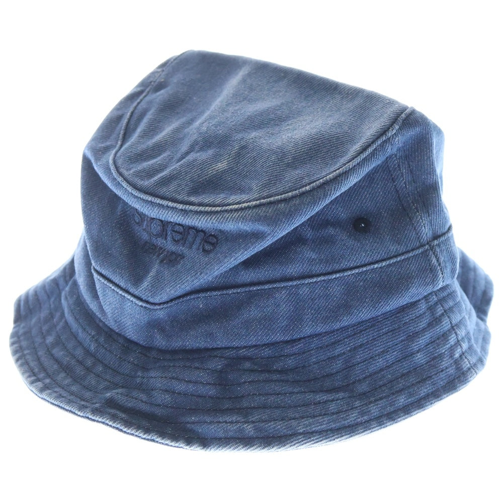 SUPREME(シュプリーム) 24AW Classic Logo Crusher Denim クラシック ロゴ クラッシャー デニムバケットハット インディゴ