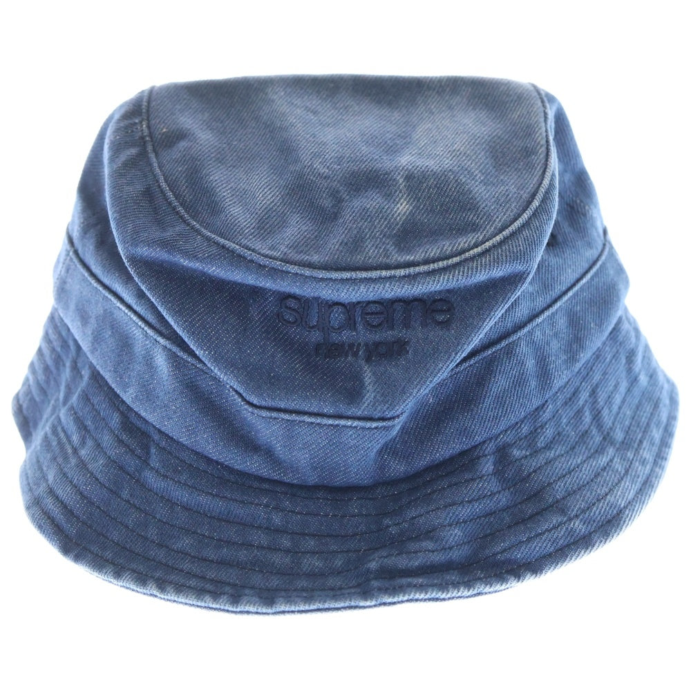 SUPREME(シュプリーム) 24AW Classic Logo Crusher Denim クラシック ロゴ クラッシャー デニムバケットハット インディゴ