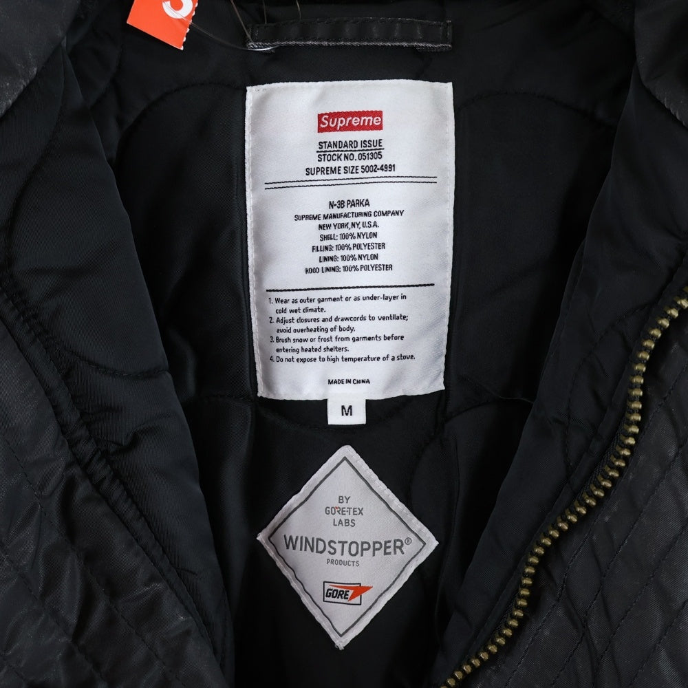 SUPREME(シュプリーム) 24AW Washed Flight Satin N-3B Parka ウォッシュド N-3B ブルゾン ジップアップ ミリタリージャケット ブラック