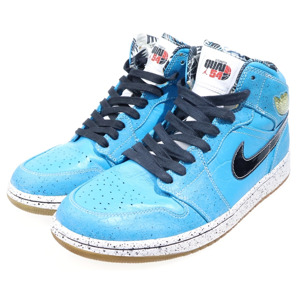 NIKE(ナイキ) 【鑑賞用 2009年製】 AIR JORDAN 1 RETRO QUAI 54 RUFF N TUFF LASER BLUE エアジョーダン1 レトロ クアイ 54 ラフン N ハイカットスニーカー 372389-401