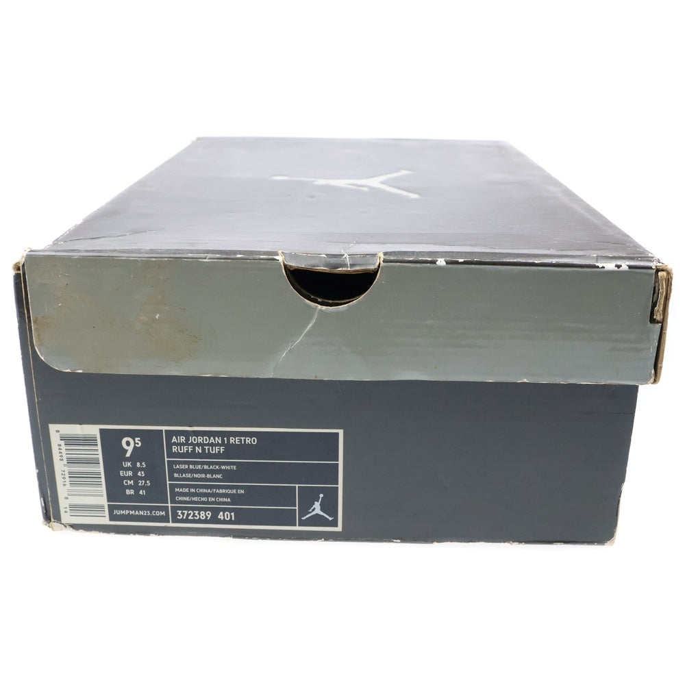 NIKE(ナイキ) 【鑑賞用 2009年製】 AIR JORDAN 1 RETRO QUAI 54 RUFF N TUFF LASER BLUE エアジョーダン1 レトロ クアイ 54 ラフン N ハイカットスニーカー 372389-401