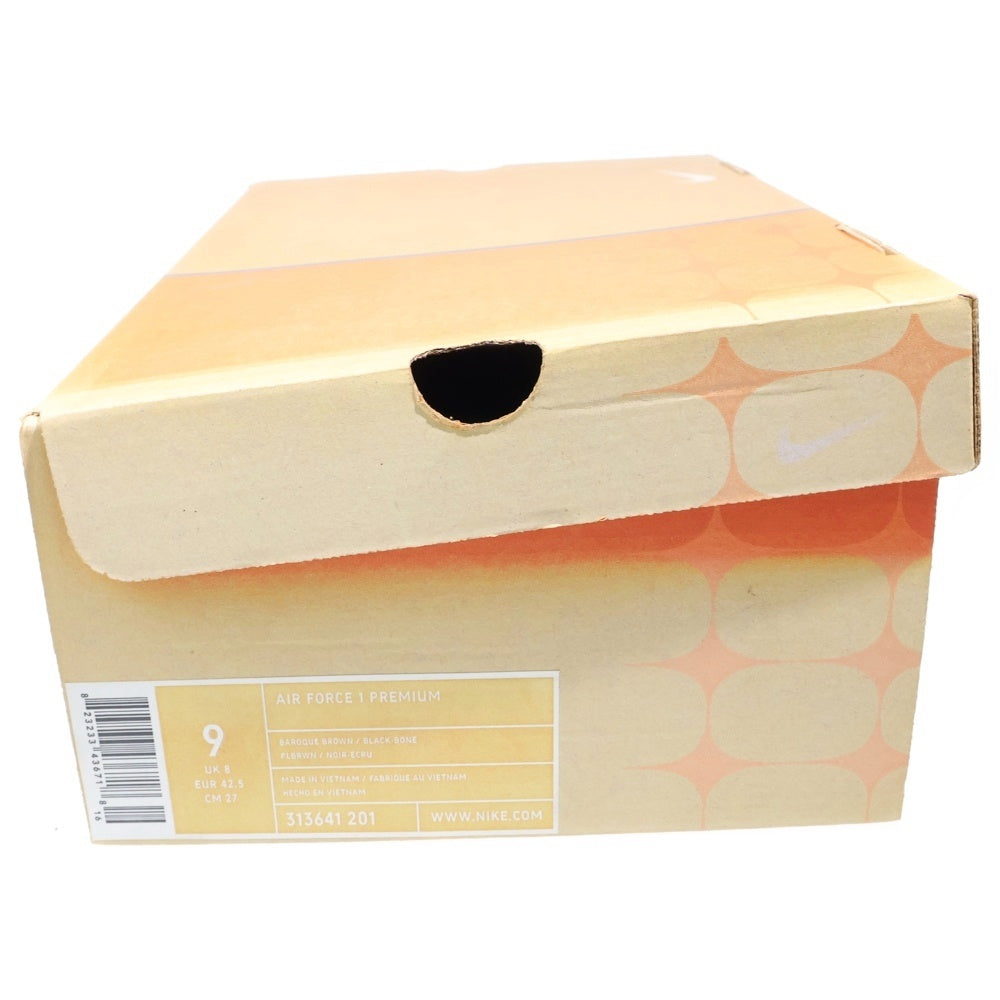 NIKE(ナイキ) 【観賞用2007年製】 AIR FORCE 1 LOW PREMIUM エアフォース1 プレミアム ローカットスニーカー ブラウン/ブラック US9/27cm 313641-201