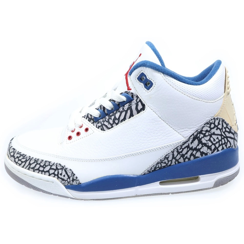 NIKE(ナイキ) 【鑑賞用 2008年製】 AIR JORDAN 3 RETRO TRUE BLUE エアジョーダン3 レトロ トゥルーブルー ハイカットスニーカー ホワイト/ブルー US9.5/27.5cm 136064-141