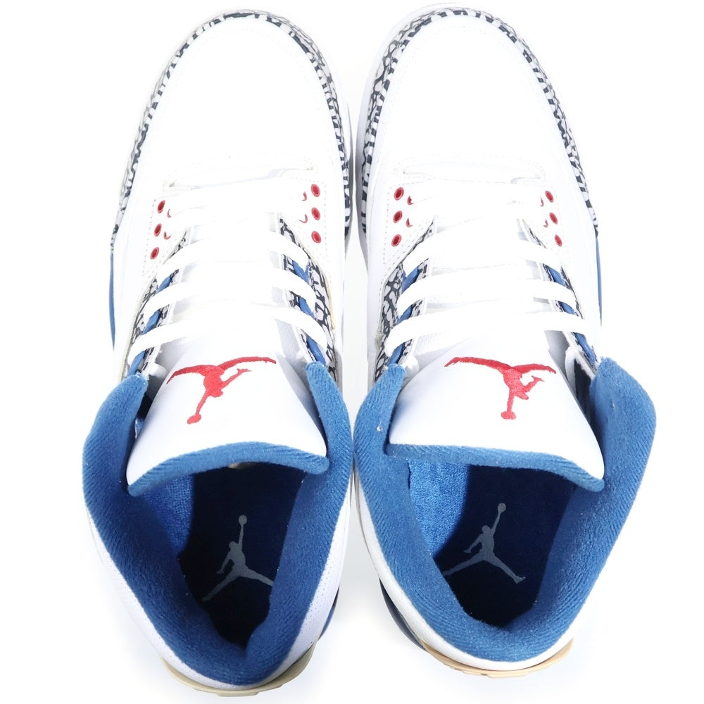 NIKE(ナイキ) 【鑑賞用 2008年製】 AIR JORDAN 3 RETRO TRUE BLUE エアジョーダン3 レトロ トゥルーブルー ハイカットスニーカー ホワイト/ブルー US9.5/27.5cm 136064-141