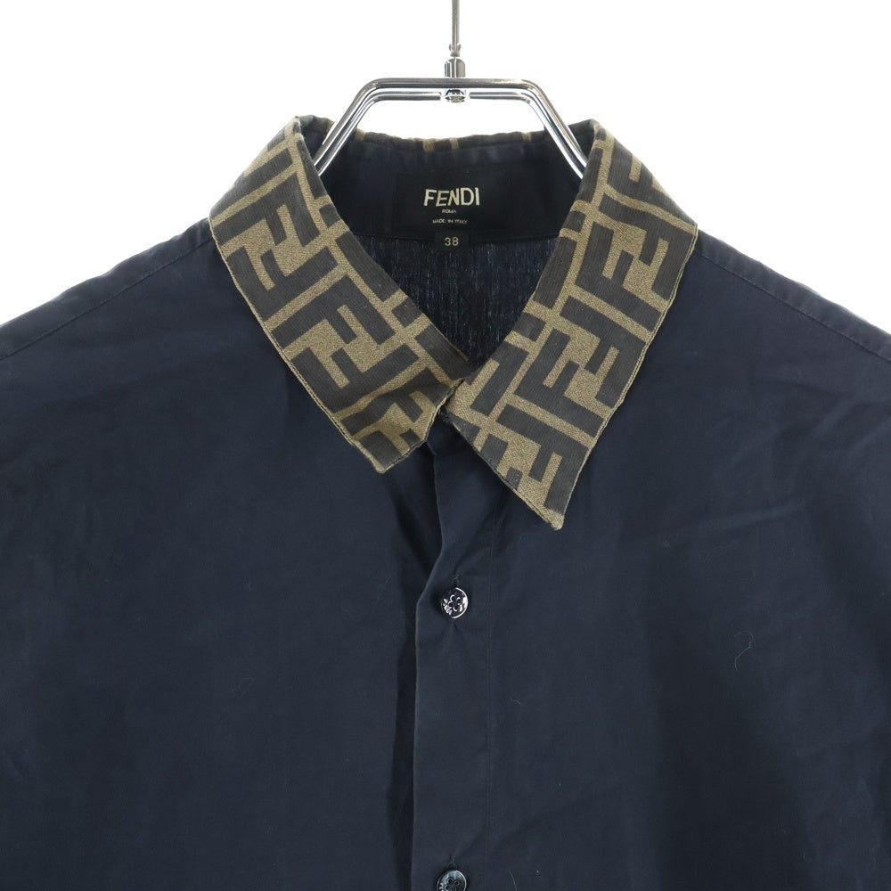 FENDI(フェンディ) ズッカ シルクカラー 長袖シャツ ブラック FS0751A4S6