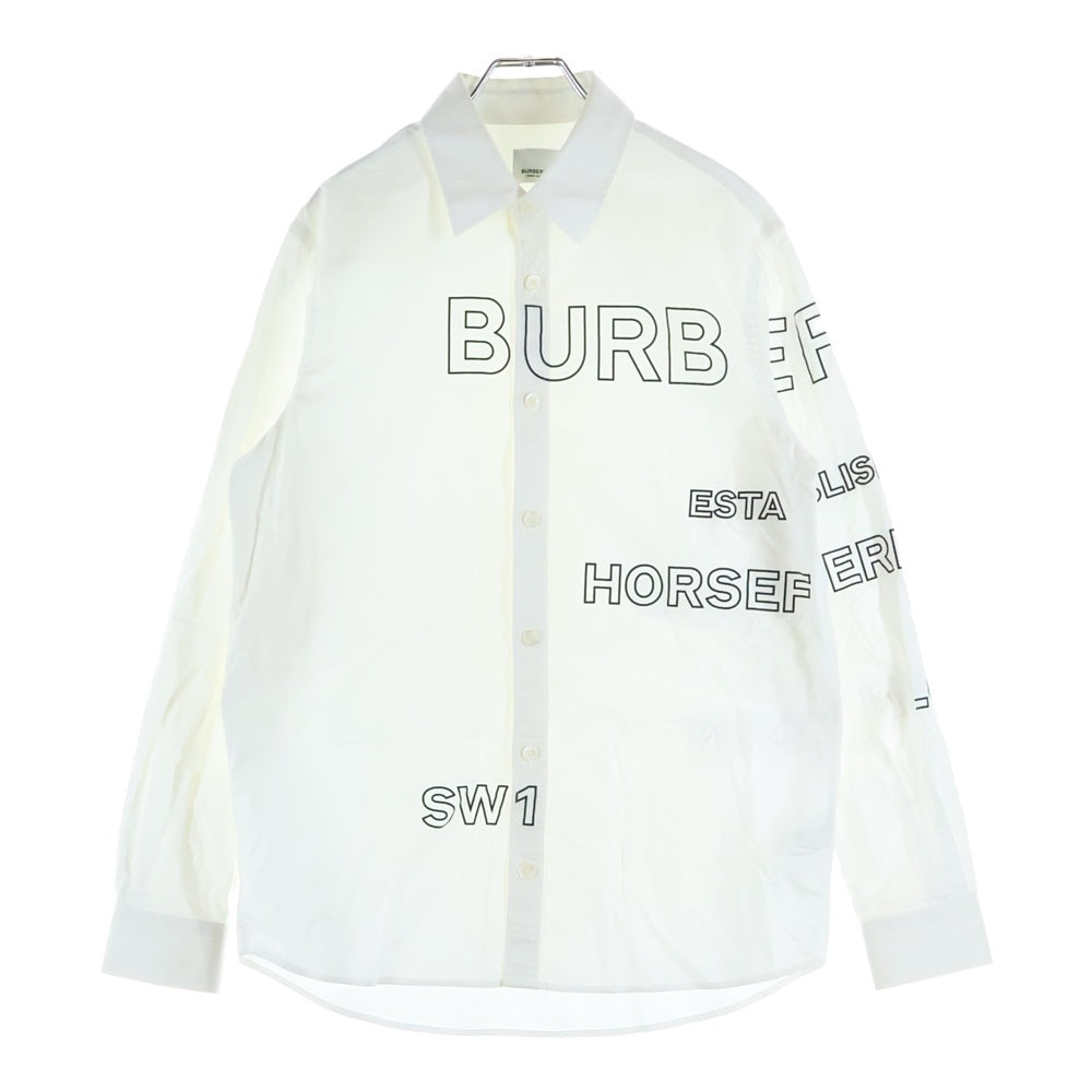 BURBERRY(バーバリー) 21SS ホースフェリー ロゴプリント 長袖シャツ ホワイト 8036768