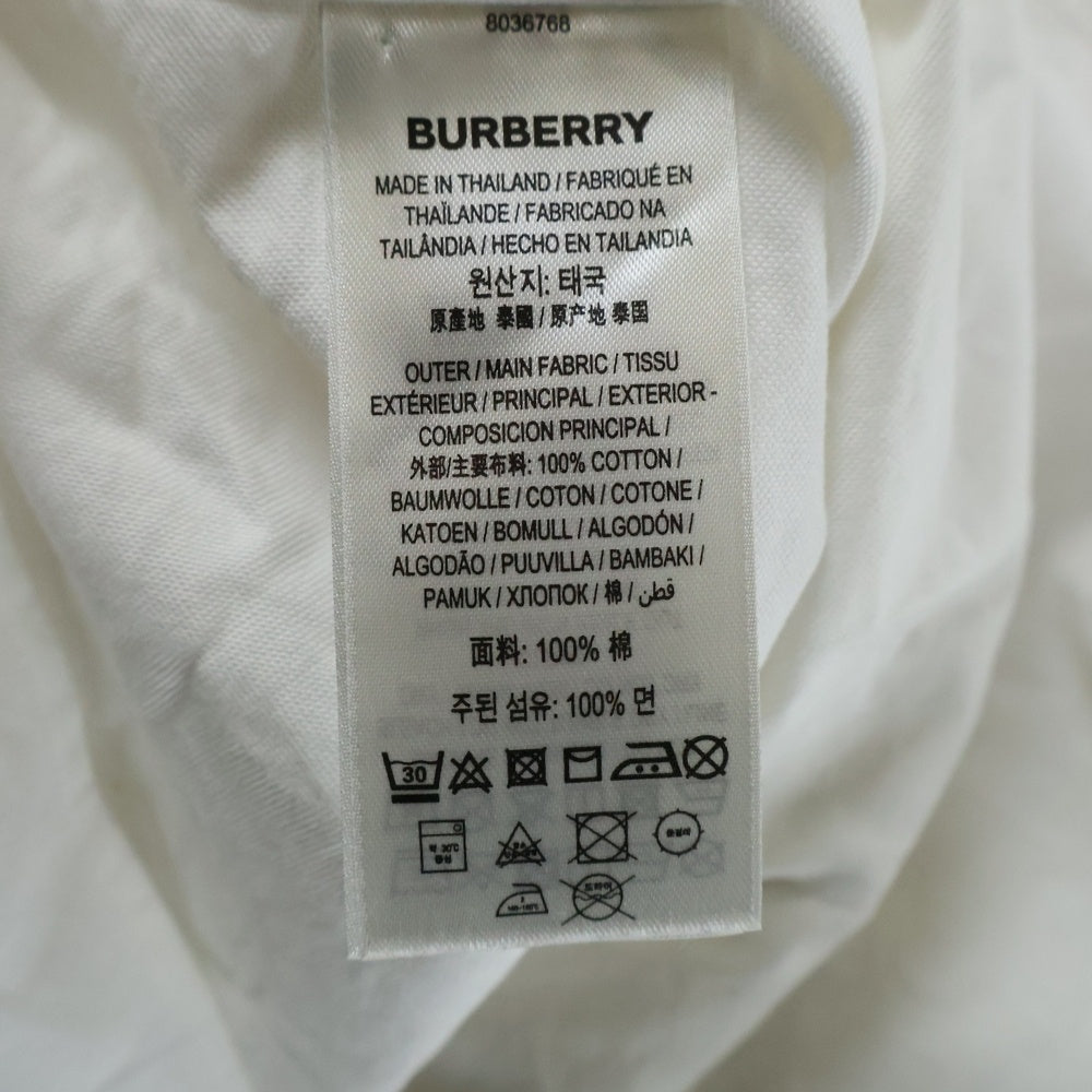 BURBERRY(バーバリー) 21SS ホースフェリー ロゴプリント 長袖シャツ ホワイト 8036768
