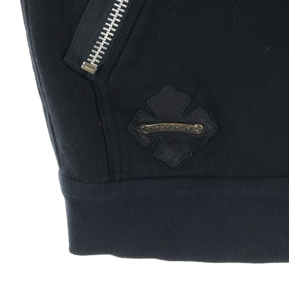 CHROME HEARTS(クロムハーツ) LI'L PUDGE SS クロスパッチ付き ダガージップ ノースリーブ パーカー ブラック