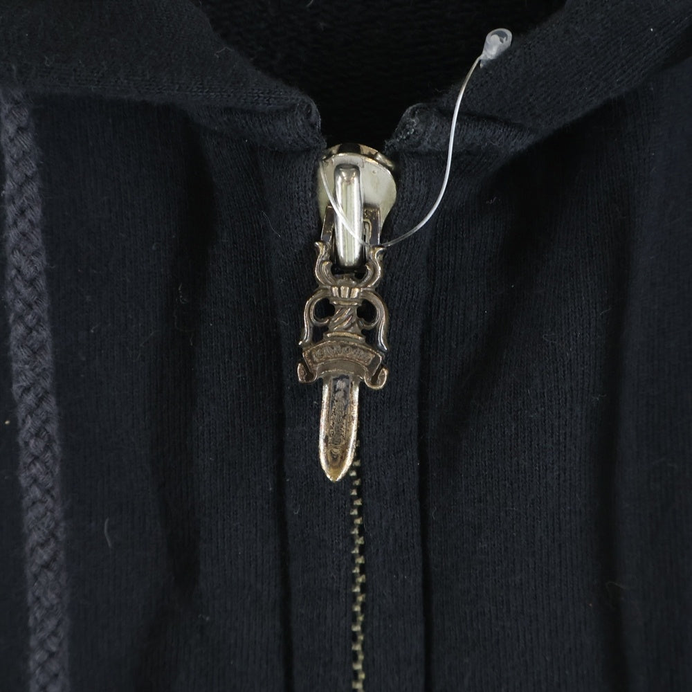 CHROME HEARTS(クロムハーツ) LI'L PUDGE SS クロスパッチ付き ダガージップ ノースリーブ パーカー ブラック