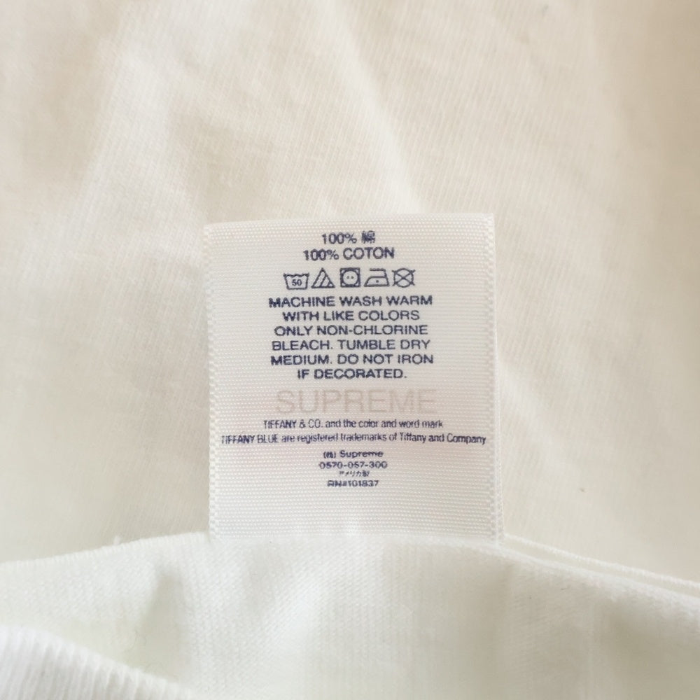 SUPREME(シュプリーム) 21AW ×TIFFANY&Co. Box Logo Tee ティファニー ボックスロゴプリント 半袖Tシャツ カットソー ホワイト