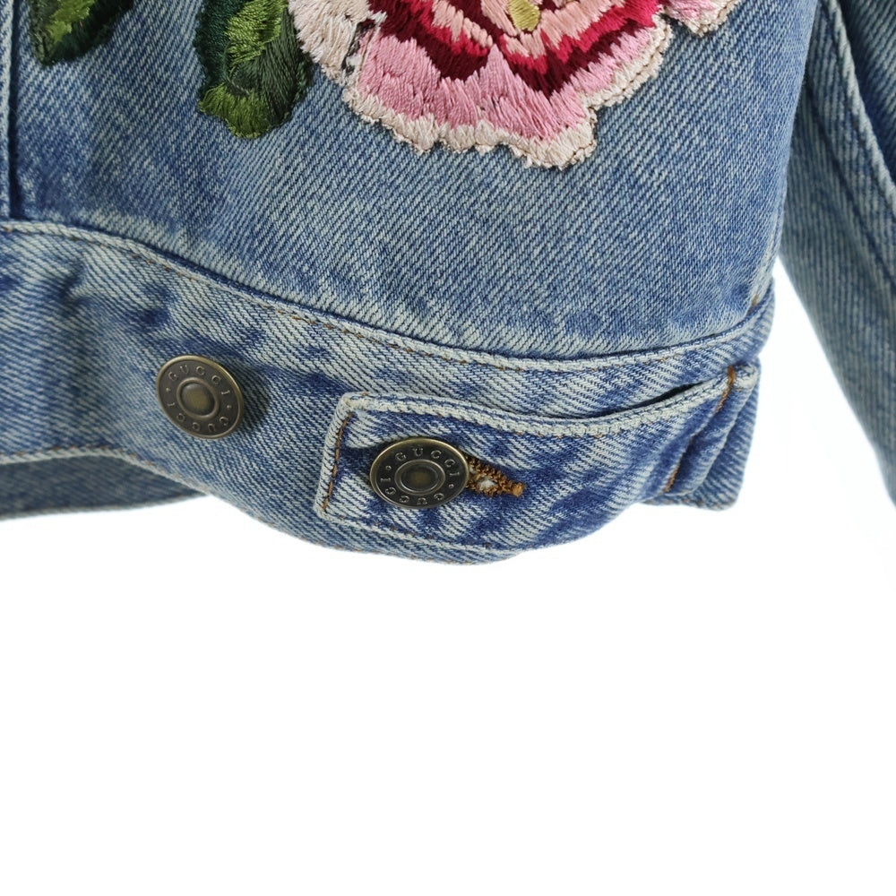 GUCCI(グッチ) エンブロイダリーデニムジャケット ボア ジージャン インディゴ 458512 XR417